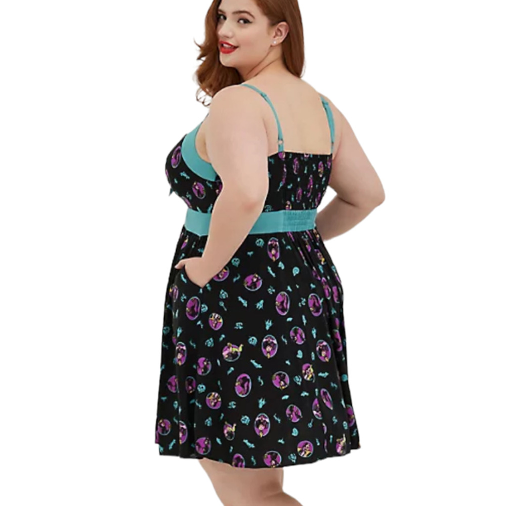 Torrid NWT Sweetheart Tie Front Dress Disney Villains Adjustable Strap Size 3X - Picture 5 of 10